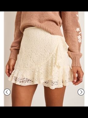 Francesca's Collections Jamie Lace Ruffle Mini Skirt